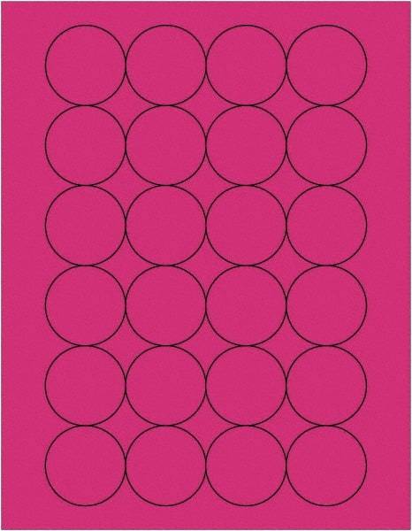 Tape Logic - 1.6" Wide x 1-21/32" Long, Fluorescent Pink Paper Laser Label - For Laser Printers - Industrial Tool & Supply