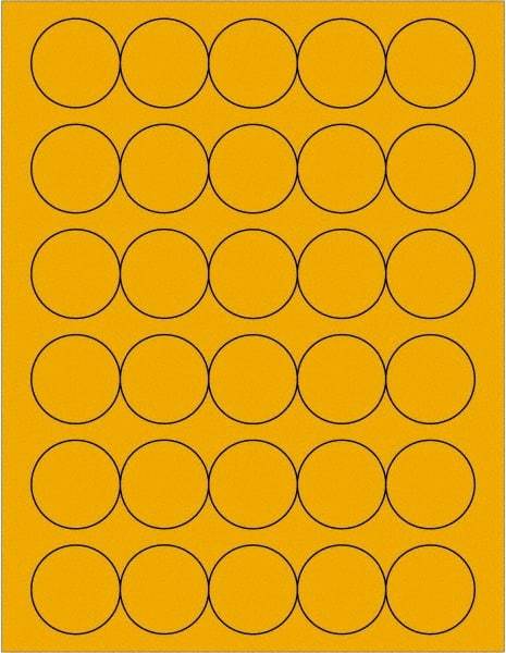 Tape Logic - 1-1/2" Long, Fluorescent Orange Paper Laser Label - For Laser Printers - Industrial Tool & Supply