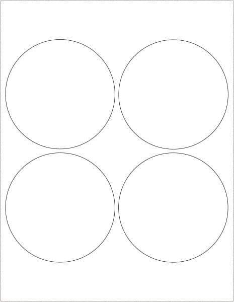 Tape Logic - 4" Long, White Paper Laser Label - For Laser Printers - Industrial Tool & Supply