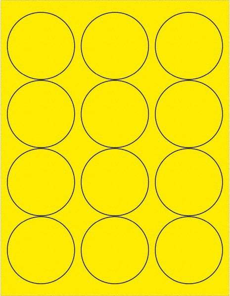 Tape Logic - 2-1/2" Long, Fluorescent Yellow Paper Laser Label - For Laser Printers - Industrial Tool & Supply