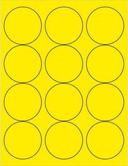 Tape Logic - 2-1/2" Long, Fluorescent Yellow Paper Laser Label - For Laser Printers - Industrial Tool & Supply