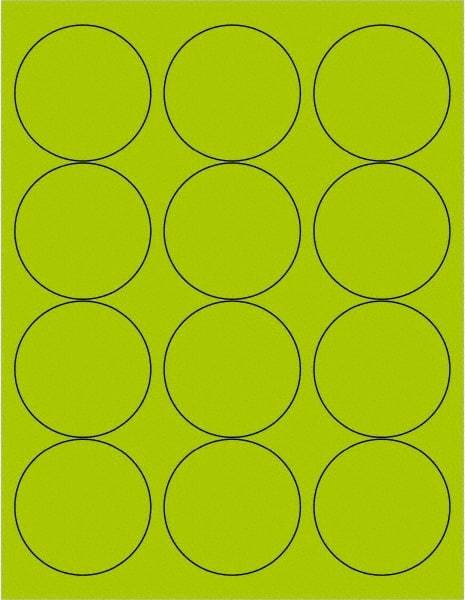 Tape Logic - 2-1/2" Long, Fluorescent Green Paper Laser Label - For Laser Printers - Industrial Tool & Supply