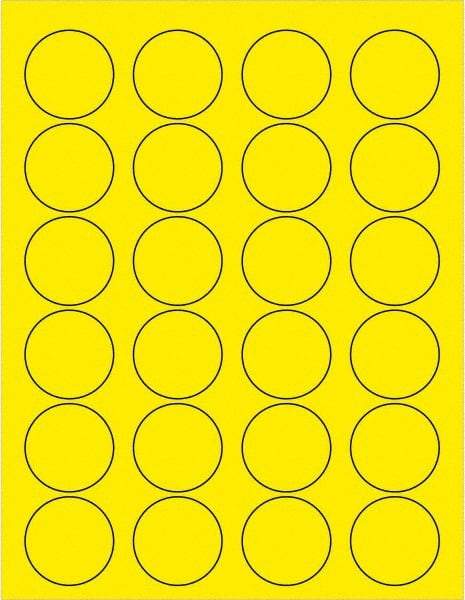 Tape Logic - 1-5/8" Long, Fluorescent Yellow Paper Laser Label - For Laser Printers - Industrial Tool & Supply