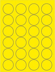 Tape Logic - 1-5/8" Long, Fluorescent Yellow Paper Laser Label - For Laser Printers - Industrial Tool & Supply