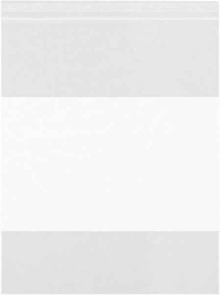 Value Collection - 8 x 10", 6 mil White Block Reclosable Polybags - Clear - Industrial Tool & Supply