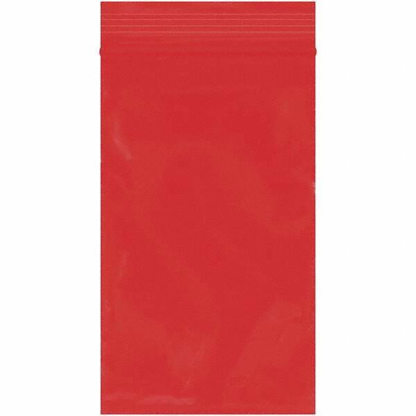 Value Collection - 3 x 5", 2 mil Reclosable Polybags - Red - Industrial Tool & Supply