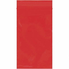 Value Collection - 3 x 5", 2 mil Reclosable Polybags - Red - Industrial Tool & Supply
