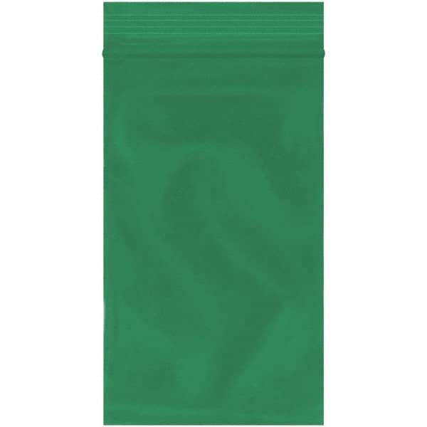 Value Collection - 3 x 5", 2 mil Reclosable Polybags - Green - Industrial Tool & Supply