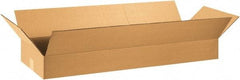 Made in USA - 12" Wide x 36" Long x 6" High Rectangle Corrugated Shipping Box - 1 Wall, Kraft (Color), 65 Lb Capacity - Industrial Tool & Supply