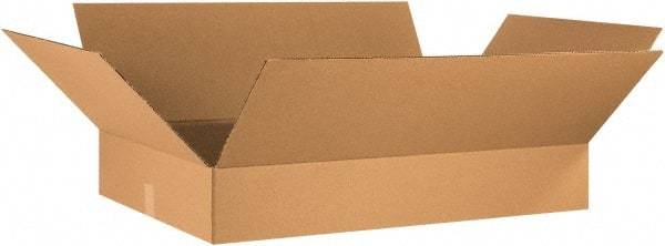 Made in USA - 24" Wide x 36" Long x 6" High Rectangle Corrugated Shipping Box - 1 Wall, Kraft (Color), 65 Lb Capacity - Industrial Tool & Supply