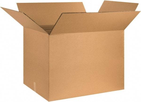 Made in USA - 24" Wide x 32" Long x 24" High Rectangle Heavy Duty Corrugated Box - 2 Walls, Kraft (Color), 100 Lb Capacity - Industrial Tool & Supply