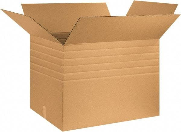 Made in USA - 24" Wide x 32" Long x 24" High Rectangle Multi-Depth Box - 1 Wall, Kraft (Color), 95 Lb Capacity - Industrial Tool & Supply