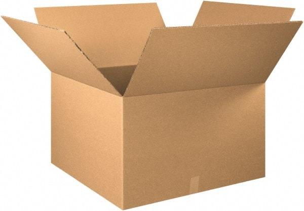 Made in USA - 30" Wide x 30" Long x 20" High Rectangle Heavy Duty Corrugated Box - 2 Walls, Kraft (Color), 100 Lb Capacity - Industrial Tool & Supply