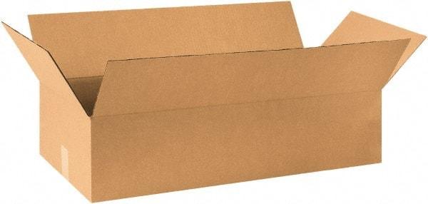 Made in USA - 20" Wide x 36" Long x 12" High Rectangle Corrugated Shipping Box - 1 Wall, Kraft (Color), 65 Lb Capacity - Industrial Tool & Supply