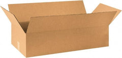 Made in USA - 20" Wide x 36" Long x 12" High Rectangle Corrugated Shipping Box - 1 Wall, Kraft (Color), 65 Lb Capacity - Industrial Tool & Supply