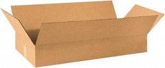 Made in USA - 18" Wide x 36" Long x 6" High Rectangle Corrugated Shipping Box - 1 Wall, Kraft (Color), 65 Lb Capacity - Industrial Tool & Supply