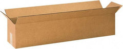 Made in USA - 12" Wide x 60" Long x 12" High Rectangle Corrugated Shipping Box - 1 Wall, Kraft (Color), 65 Lb Capacity - Industrial Tool & Supply