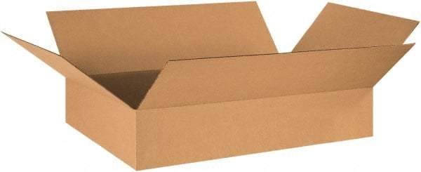 Made in USA - 17" Wide x 29" Long x 3" High Rectangle Corrugated Shipping Box - 1 Wall, Kraft (Color), 65 Lb Capacity - Industrial Tool & Supply