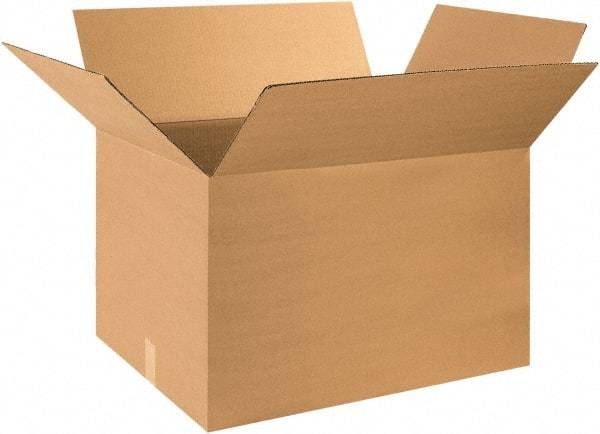 Made in USA - 20" Wide x 30" Long x 18" High Rectangle Corrugated Shipping Box - 1 Wall, Kraft (Color), 65 Lb Capacity - Industrial Tool & Supply