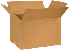 Made in USA - 18" Wide x 26" Long x 16" High Rectangle Multi-Depth Box - 1 Wall, Kraft (Color), 65 Lb Capacity - Industrial Tool & Supply