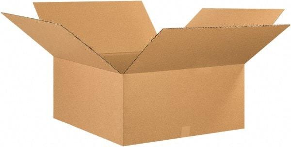 Made in USA - 26" Wide x 26" Long x 12" High Rectangle Corrugated Shipping Box - 1 Wall, Kraft (Color), 65 Lb Capacity - Industrial Tool & Supply