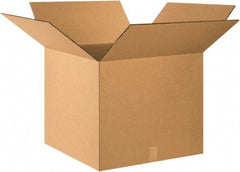 Made in USA - 24" Wide x 24" Long x 20" High Rectangle Heavy Duty Corrugated Box - 2 Walls, Kraft (Color), 100 Lb Capacity - Industrial Tool & Supply