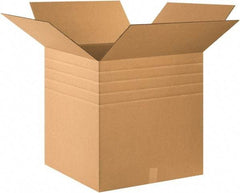 Made in USA - 24" Wide x 24" Long x 24" High Square Multi-Depth Box - 1 Wall, Kraft (Color), 65 Lb Capacity - Industrial Tool & Supply