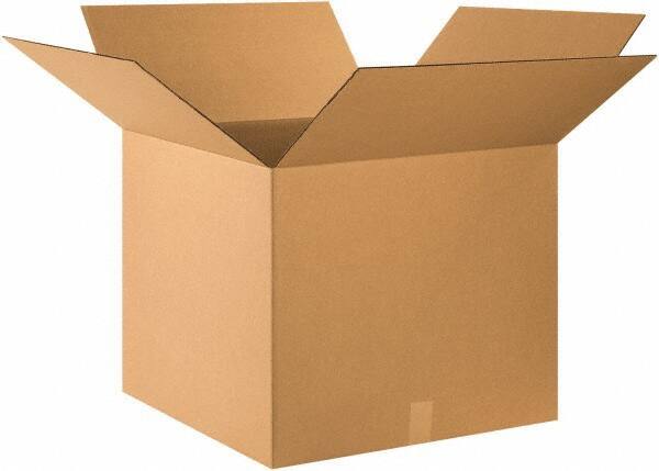 Made in USA - 24" Wide x 24" Long x 20" High Rectangle Corrugated Shipping Box - 1 Wall, Kraft (Color), 65 Lb Capacity - Industrial Tool & Supply