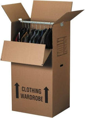 Made in USA - 20" Wide x 24" Long x 46" High Rectangle Moving Boxes - 2 Walls, Kraft (Color), 100 Lb Capacity - Industrial Tool & Supply