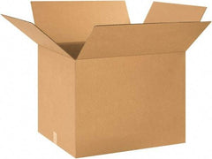 Made in USA - 20" Wide x 24" Long x 18" High Rectangle Corrugated Shipping Box - 1 Wall, Kraft (Color), 65 Lb Capacity - Industrial Tool & Supply