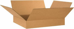 Made in USA - 20" Wide x 24" Long x 4" High Rectangle Corrugated Shipping Box - 1 Wall, Kraft (Color), 65 Lb Capacity - Industrial Tool & Supply