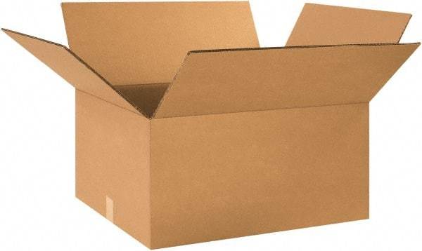Made in USA - 16" Wide x 24" Long x 8" High Rectangle Heavy Duty Corrugated Box - 2 Walls, Kraft (Color), 100 Lb Capacity - Industrial Tool & Supply