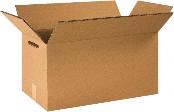 Made in USA - 12" Wide x 24" Long x 12" High Rectangle Heavy Duty Corrugated Box - 2 Walls, Kraft (Color), 100 Lb Capacity - Industrial Tool & Supply