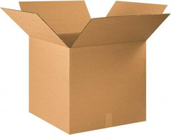 Made in USA - 22" Wide x 22" Long x 20" High Rectangle Corrugated Shipping Box - 1 Wall, Kraft (Color), 65 Lb Capacity - Industrial Tool & Supply