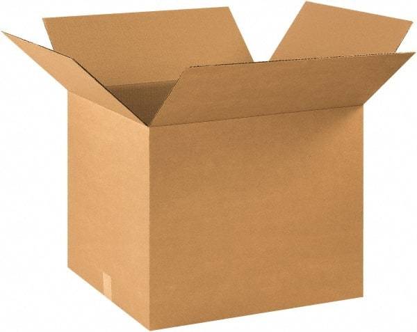 Made in USA - 18" Wide x 22" Long x 18" High Rectangle Corrugated Shipping Box - 1 Wall, Kraft (Color), 65 Lb Capacity - Industrial Tool & Supply