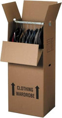 Made in USA - 22" Wide x 24" Long x 60" High Rectangle Moving Boxes - 2 Walls, Kraft (Color), 100 Lb Capacity - Industrial Tool & Supply