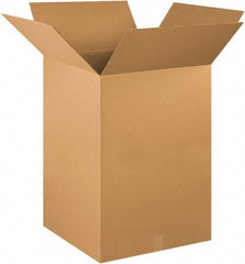 Made in USA - 22" Wide x 22" Long x 30" High Rectangle Corrugated Shipping Box - 1 Wall, Kraft (Color), 65 Lb Capacity - Industrial Tool & Supply