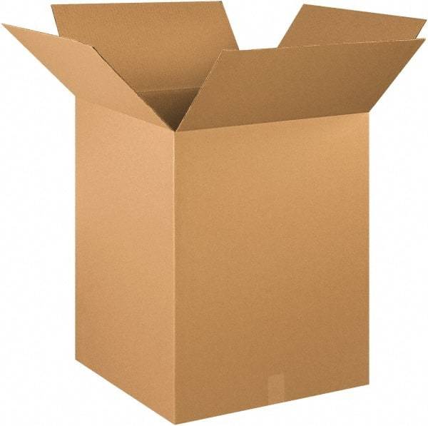Made in USA - 20" Wide x 20" Long x 26" High Rectangle Corrugated Shipping Box - 1 Wall, Kraft (Color), 65 Lb Capacity - Industrial Tool & Supply