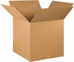 Made in USA - 20" Wide x 20" Long x 20" High Square Heavy Duty Corrugated Box - 2 Walls, Kraft (Color), 140 Lb Capacity - Industrial Tool & Supply