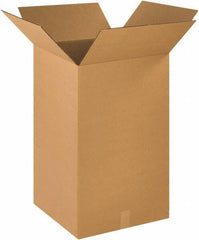 Made in USA - 18" Wide x 18" Long x 30" High Rectangle Corrugated Shipping Box - 1 Wall, Kraft (Color), 65 Lb Capacity - Industrial Tool & Supply