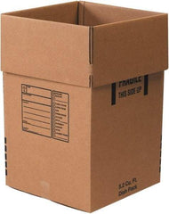 Made in USA - 18" Wide x 18" Long x 28" High Rectangle Moving Boxes - 1 Wall, Kraft (Color), 120 Lb Capacity - Industrial Tool & Supply