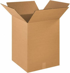 Made in USA - 18" Wide x 18" Long x 24" High Rectangle Heavy Duty Corrugated Box - 2 Walls, Kraft (Color), 100 Lb Capacity - Industrial Tool & Supply
