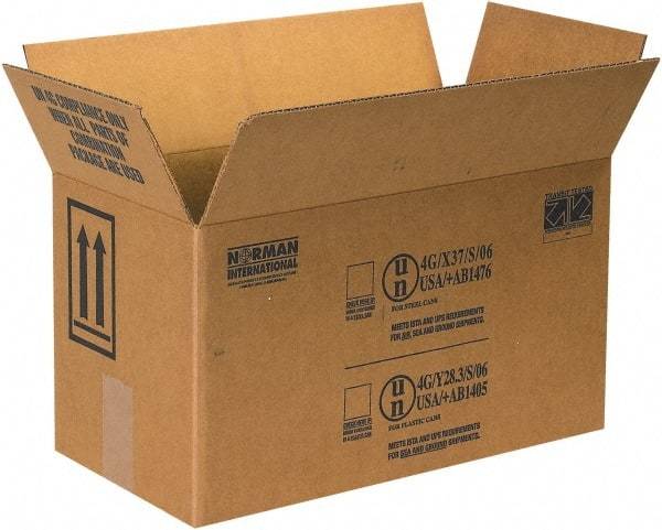 Made in USA - 8-1/2" Wide x 17" Long x 9-5/16" High Rectangle Corrugated Shipping Box - 1 Wall, Kraft (Color), 95 Lb Capacity - Industrial Tool & Supply
