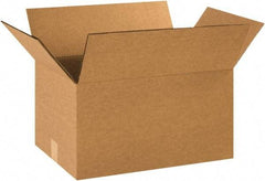 Made in USA - 12" Wide x 16" Long x 8" High Rectangle Heavy Duty Corrugated Box - 2 Walls, Kraft (Color), 100 Lb Capacity - Industrial Tool & Supply