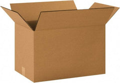 Made in USA - 14" Wide x 24" Long x 14" High Rectangle Heavy Duty Corrugated Box - 2 Walls, Kraft (Color), 100 Lb Capacity - Industrial Tool & Supply