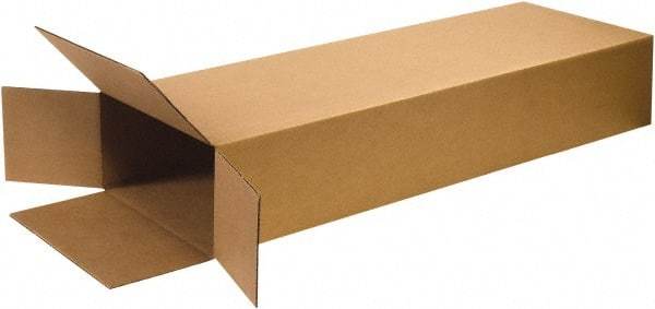 Made in USA - 4" Wide x 14" Long x 52" High Rectangle Corrugated Shipping Box - 1 Wall, Kraft (Color), 65 Lb Capacity - Industrial Tool & Supply