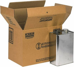 Made in USA - 9" Wide x 13-3/4" Long x 10-3/8" High Rectangle Corrugated Shipping Box - 2 Walls, Kraft (Color), 120 Lb Capacity - Industrial Tool & Supply