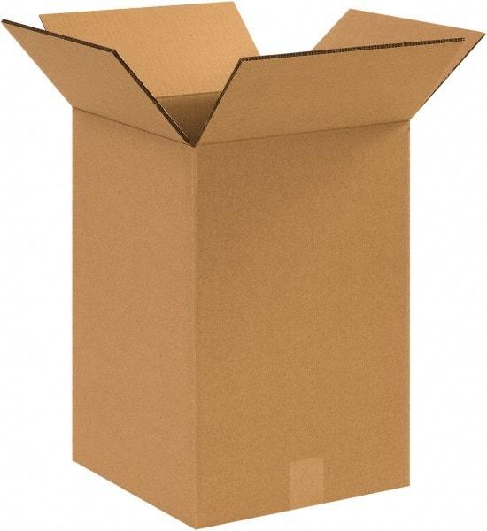 Made in USA - 12" Wide x 12" Long x 18" High Rectangle Heavy Duty Corrugated Box - 2 Walls, Kraft (Color), 100 Lb Capacity - Industrial Tool & Supply