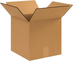 Made in USA - 12" Wide x 12" Long x 12" High Square Heavy Duty Corrugated Box - 2 Walls, Kraft (Color), 140 Lb Capacity - Industrial Tool & Supply