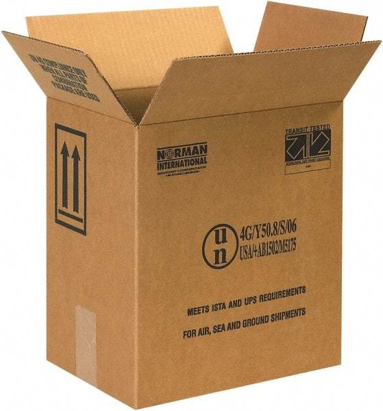 Made in USA - 8-3/16" Wide x 11-3/8" Long x 12-5/16" High Rectangle Corrugated Shipping Box - 1 Wall, Kraft (Color), 95 Lb Capacity - Industrial Tool & Supply